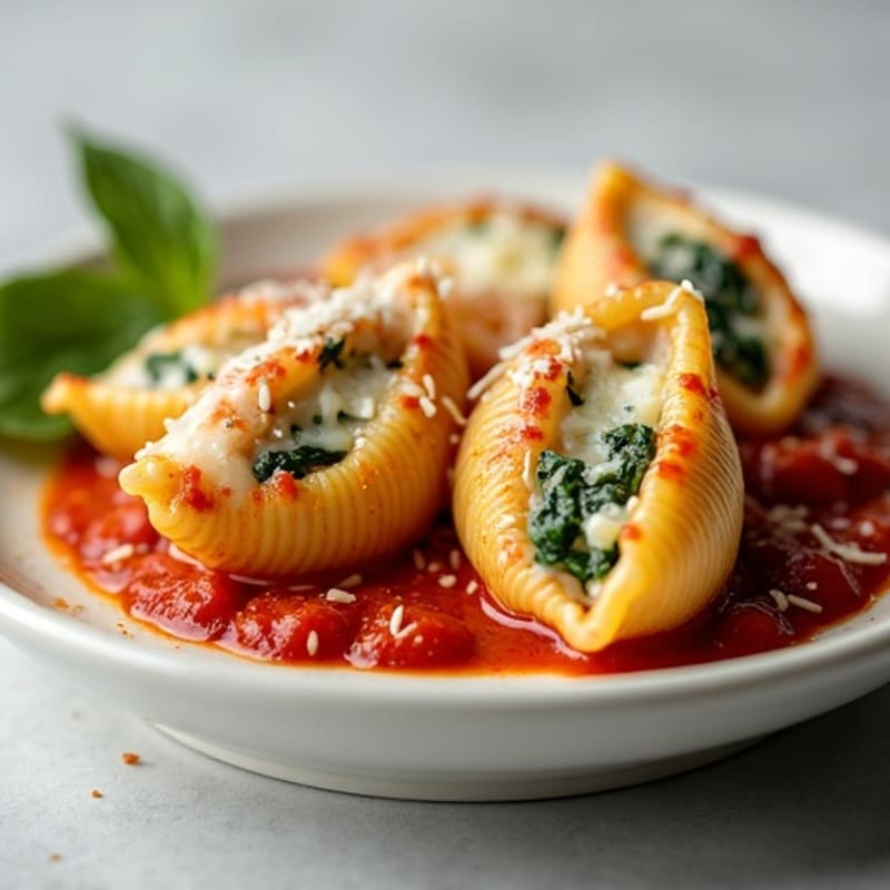 Creamy Spinach Ricotta Stuffed Shells