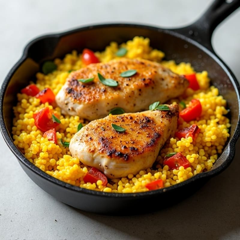 Saffron-Spiced Chicken and Yellow Rice Skillet