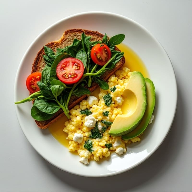 Egg White Scramble with Spinach and Cottage Cheese