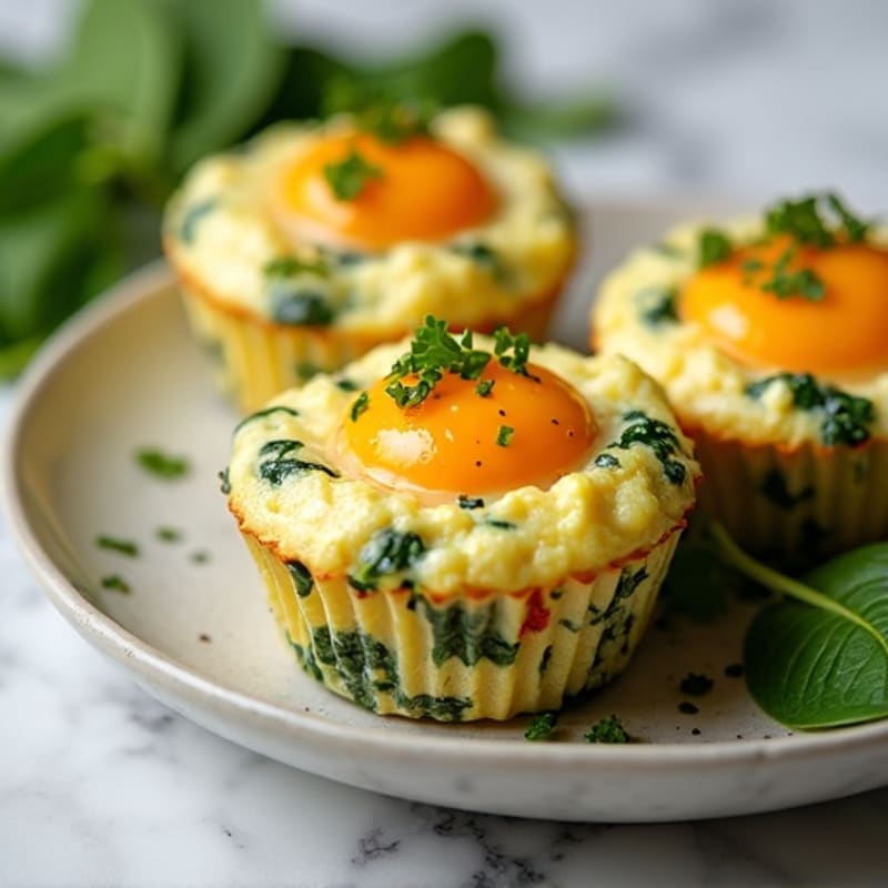 Fluffy Spinach Feta Egg Muffins