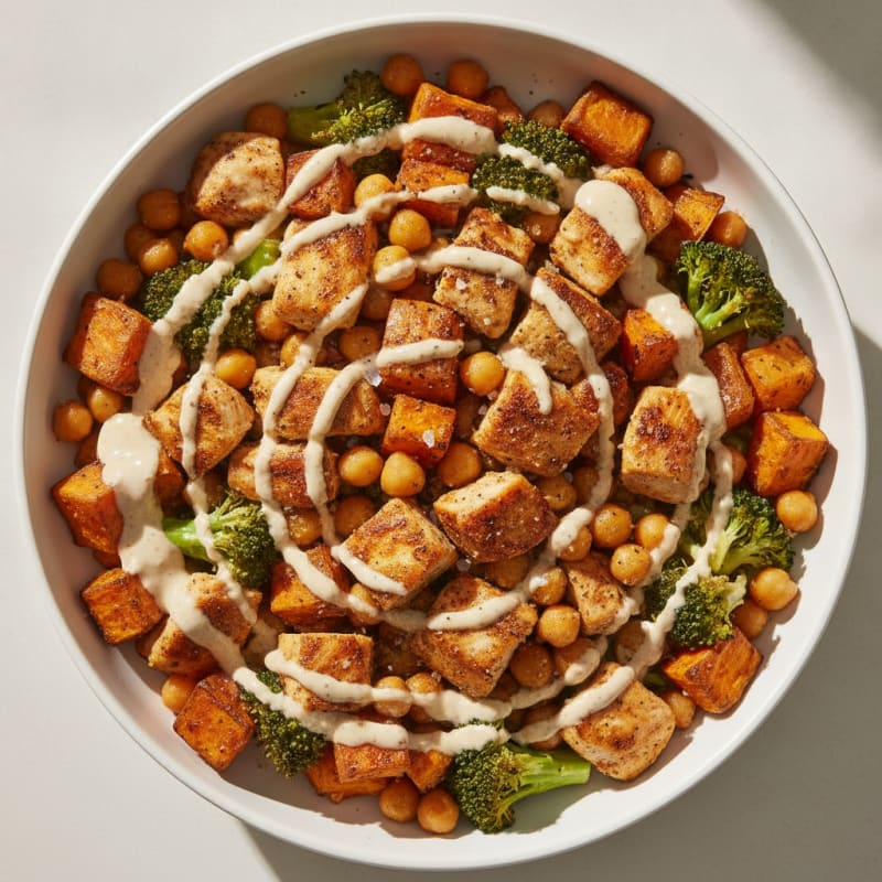 Roasted Vegetable Buddha Bowl with Tahini