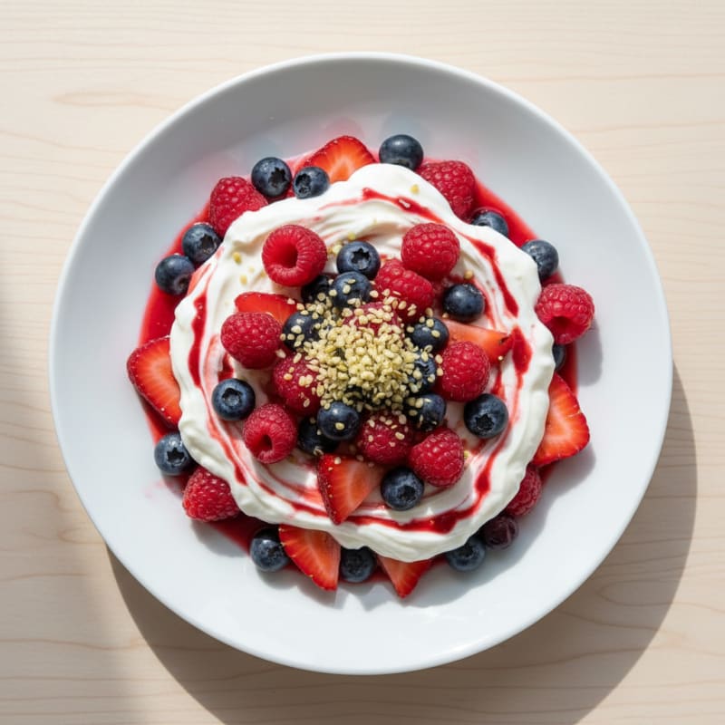 Greek Yogurt Protein Parfait with Mixed Berries