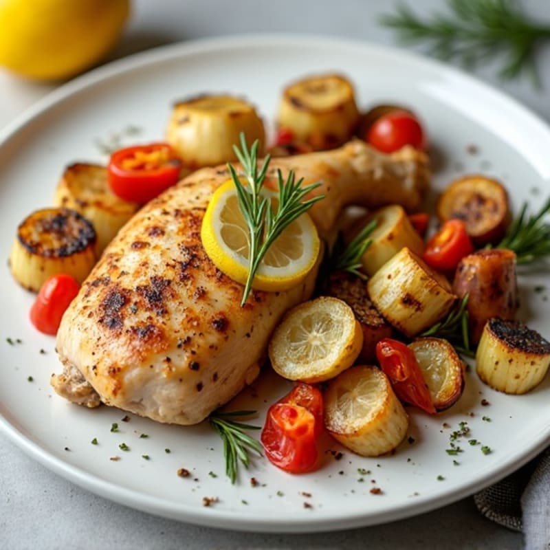 Lemon-Herb Roasted Chicken with Crispy Roasted Vegetables