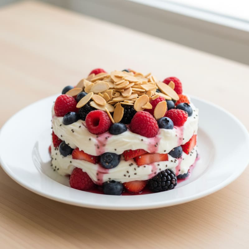 Greek Yogurt Protein Parfait with Mixed Berries