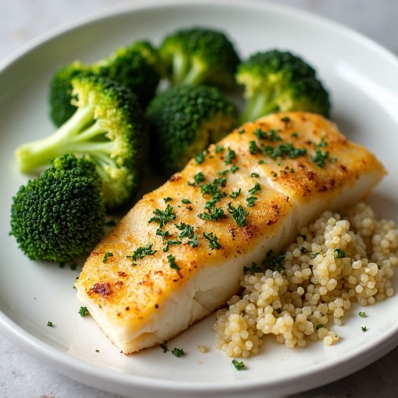 Herb-Crusted Baked Cod with Roasted Broccoli