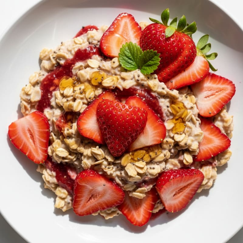 Creamy Strawberry Shortcake Overnight Oats