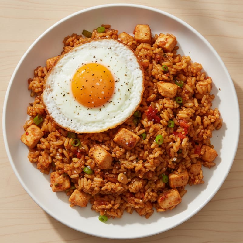 Kimchi Fried Rice with Fried Egg
