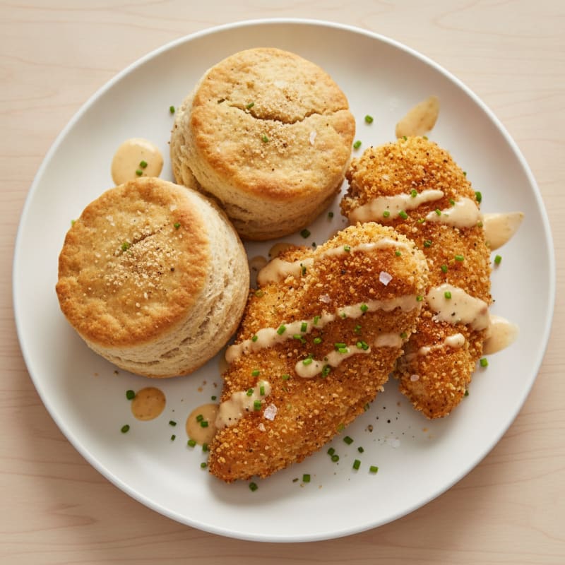 Buttermilk Fried Chicken with Fluffy Biscuits