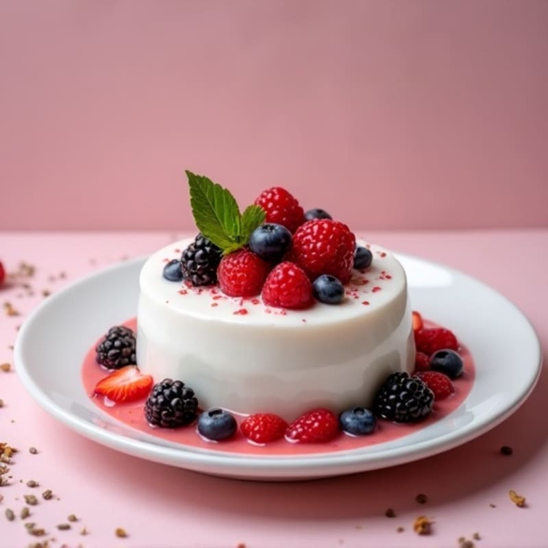 Silky Greek Yogurt Protein Pudding with Mixed Berries