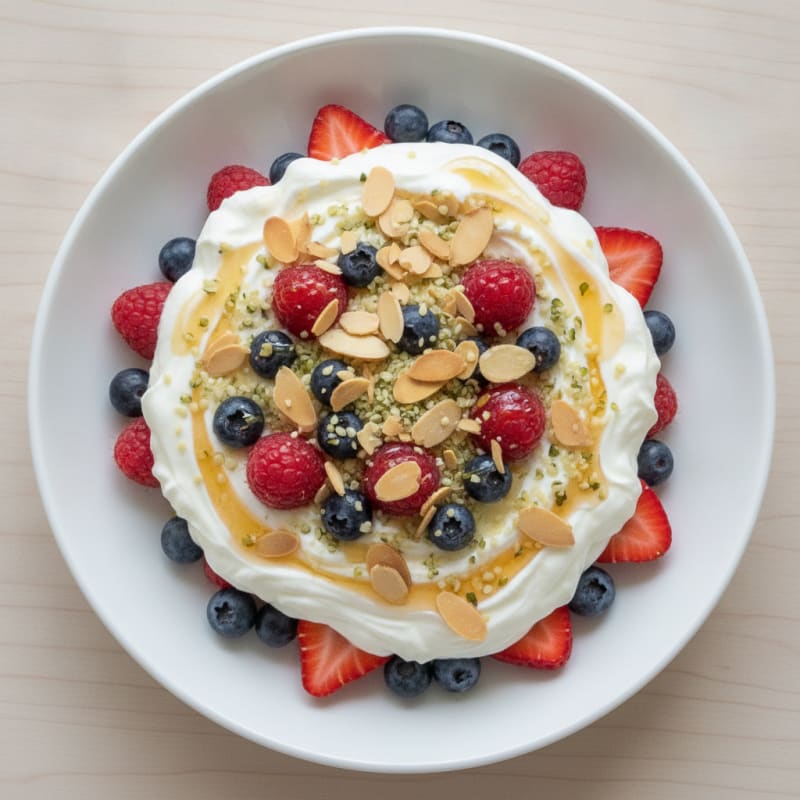 Greek Yogurt Protein Parfait with Mixed Berries
