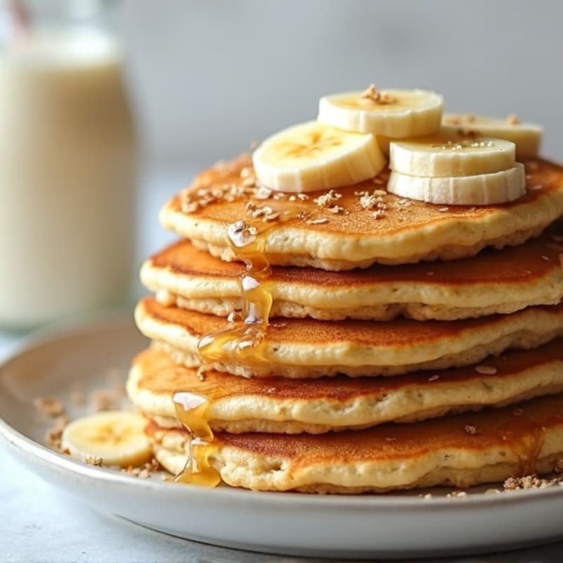 Fluffy Banana Oat Protein Pancakes
