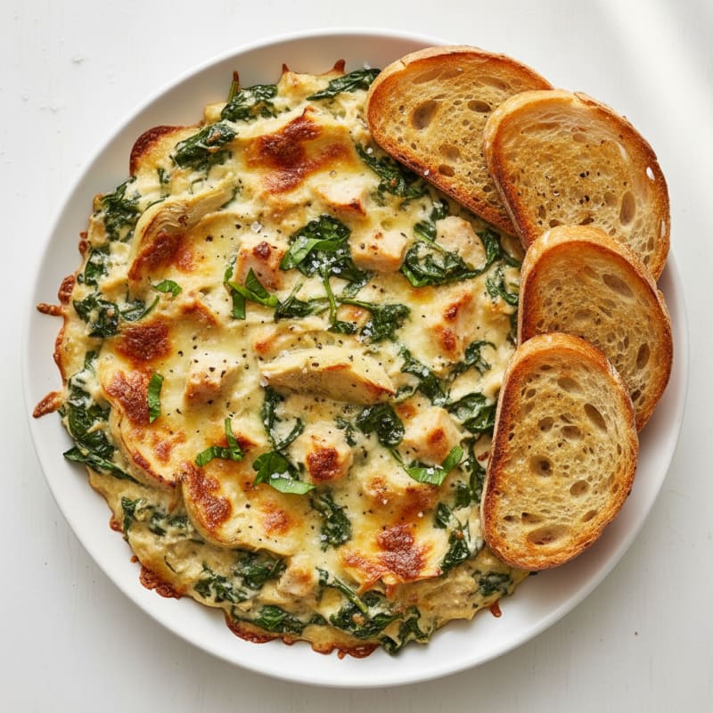 Creamy Spinach Artichoke Baked Dip