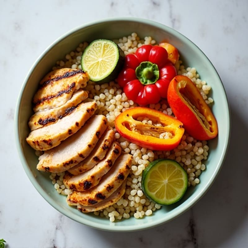 Grilled Chicken and Quinoa Power Bowl with Roasted Vegetables