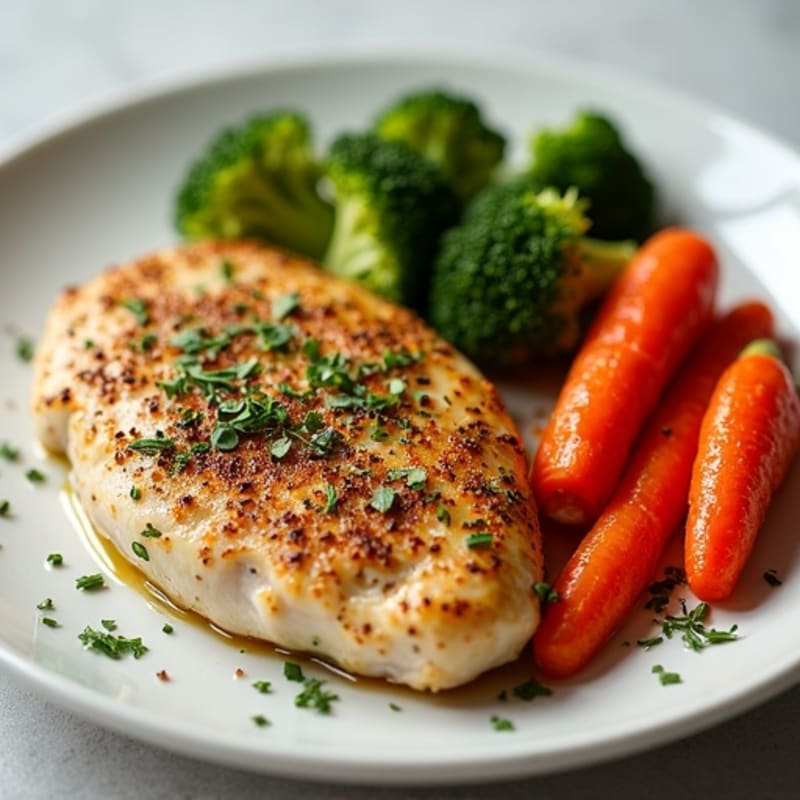 Herb-Crusted Pan Seared Chicken with Roasted Vegetables
