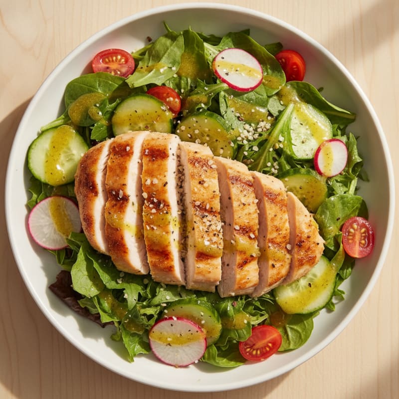 Vibrant Garden Green Salad with Lemon-Herb Vinaigrette