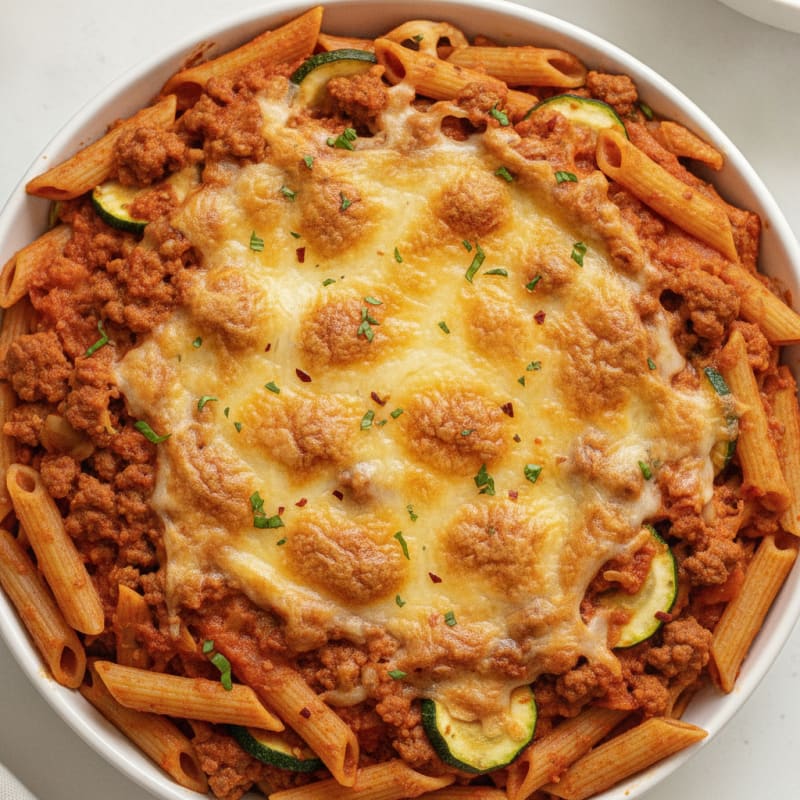 Lean Beef and Vegetable Baked Pasta Casserole
