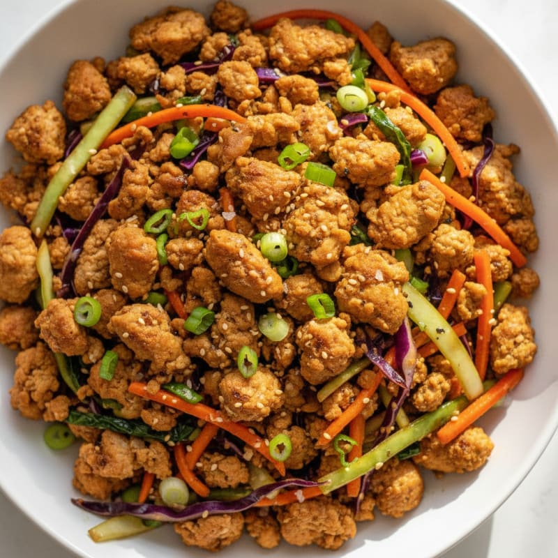 Ground Chicken Egg Roll Bowl