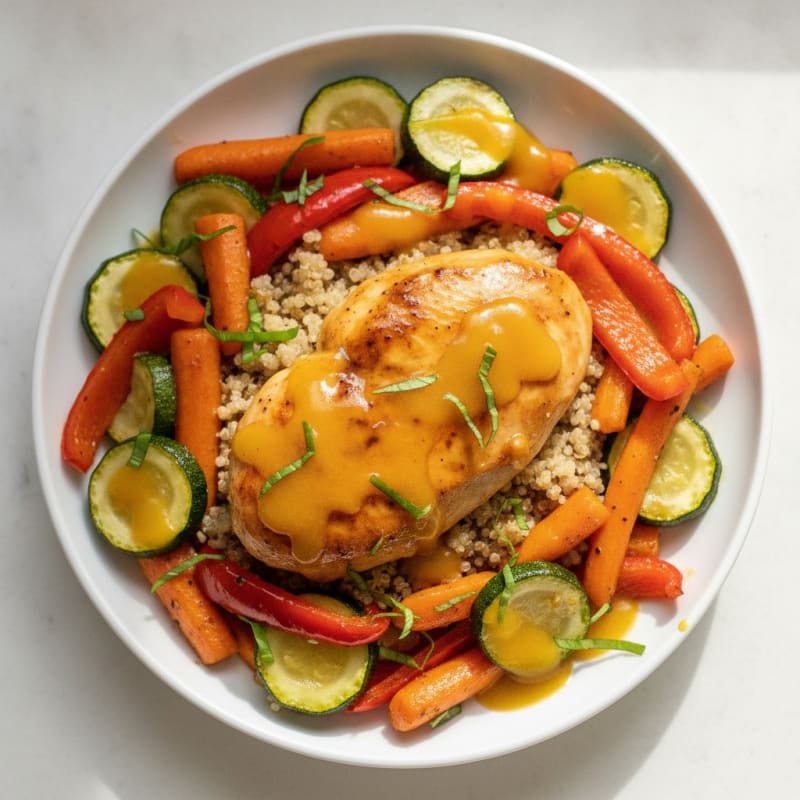 Mango Chicken with Roasted Vegetables