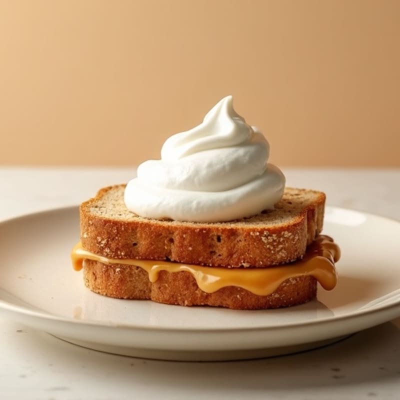 Whole Grain Peanut Butter Sandwich with Whipped Vanilla Yogurt