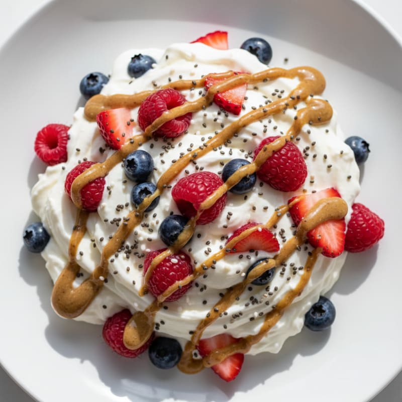 Greek Yogurt Protein Mousse with Berries