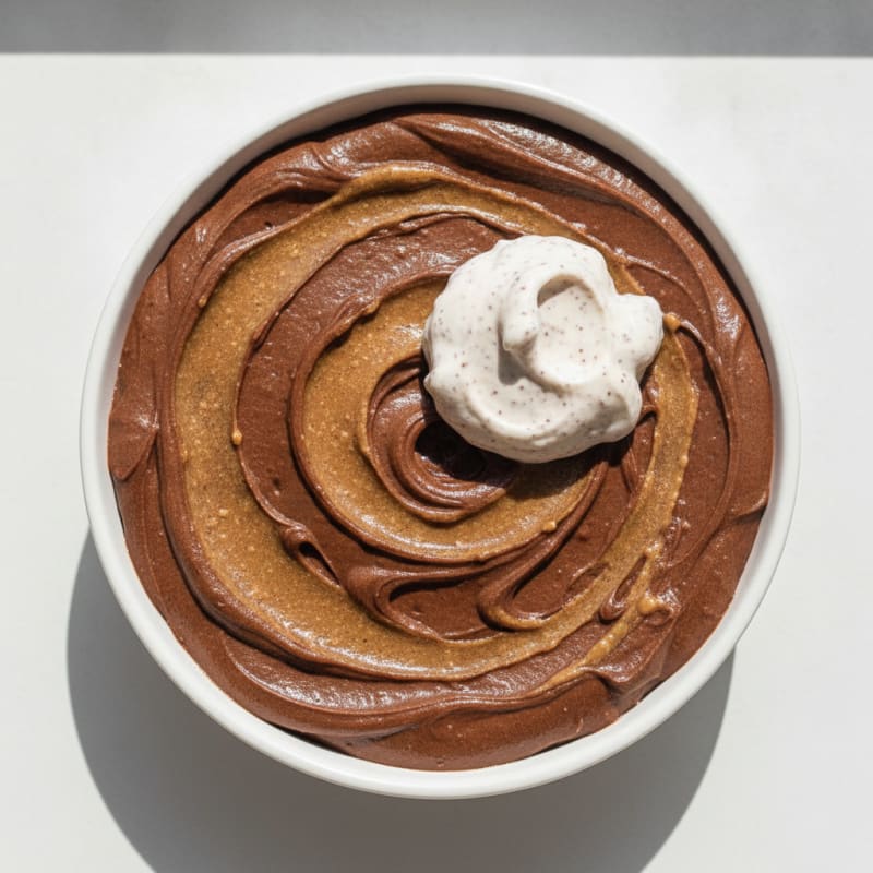 Silky Chocolate Protein Pudding with Almond Butter Swirl