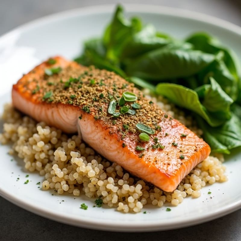 Herb-Crusted Baked Salmon with Quinoa
