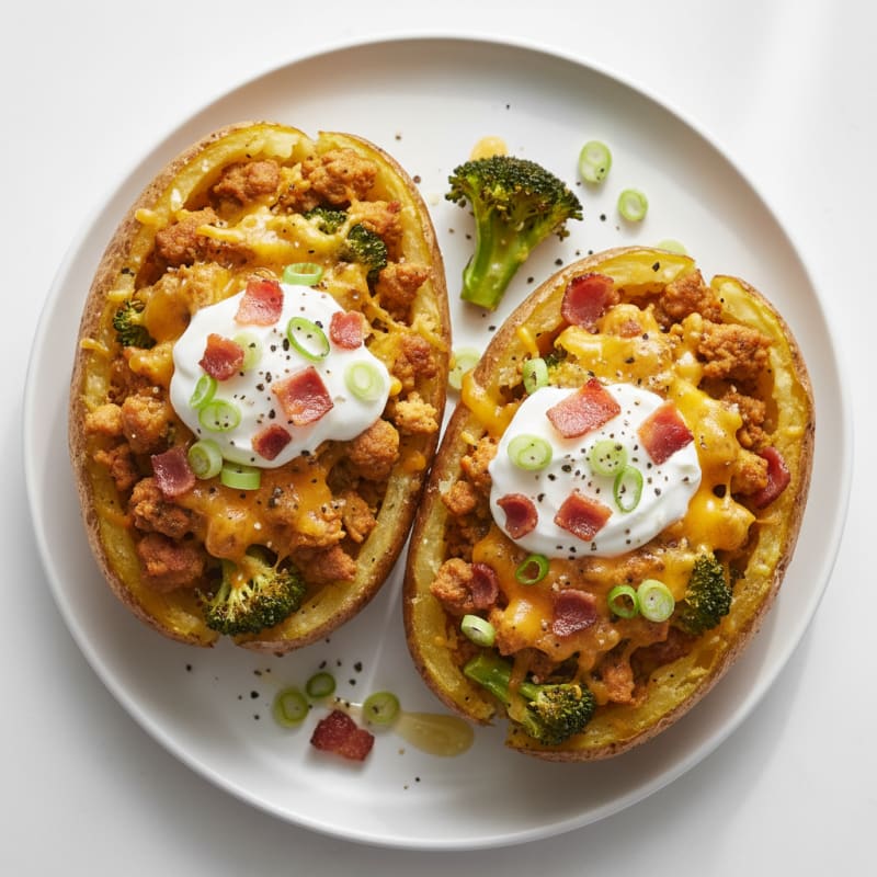 Crispy Bacon & Cheddar Stuffed Potatoes
