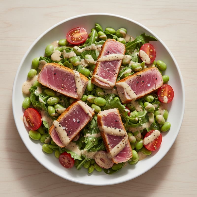 Seared Tuna and Edamame Protein Salad