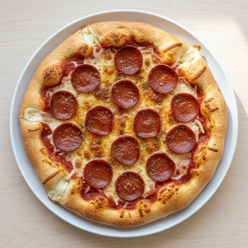 Crispy Pepperoni Stuffed Crust Pizza