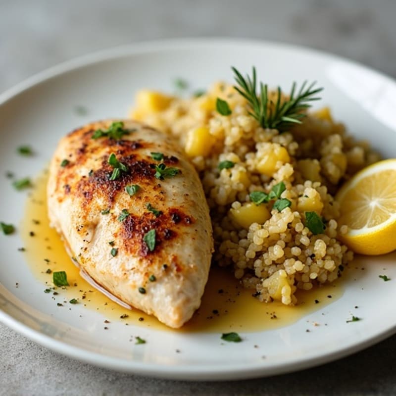 Herb-Roasted Chicken with Lemon Garlic Quinoa
