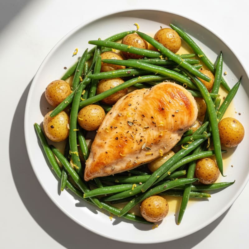 Lemon-Herb Baked Chicken and Green Beans