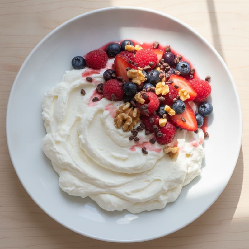 Silky Greek Yogurt Protein Mousse with Berries