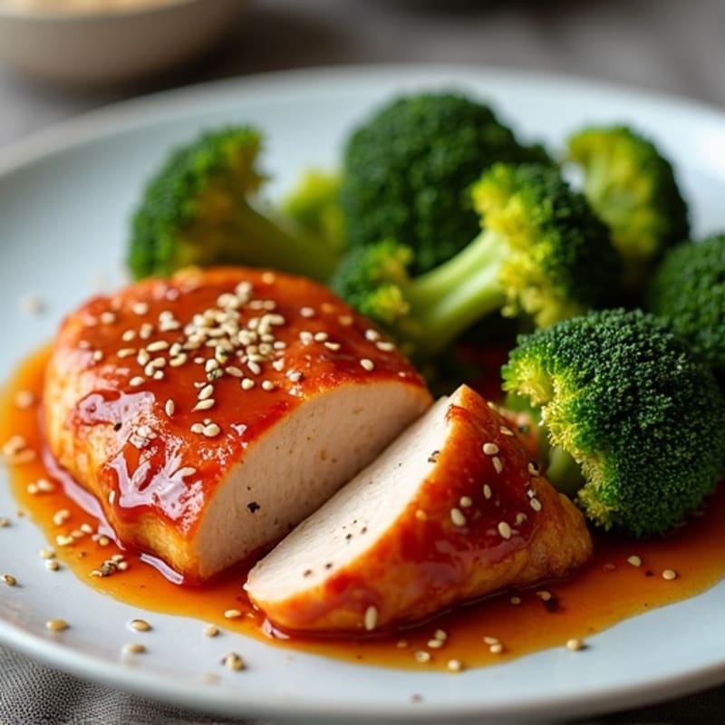 Spicy Gochujang Chicken with Roasted Broccoli