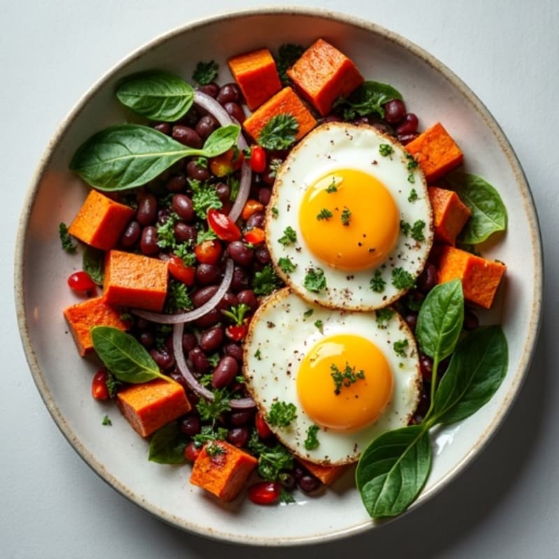 Herb-Roasted Sweet Potato and Egg Hash