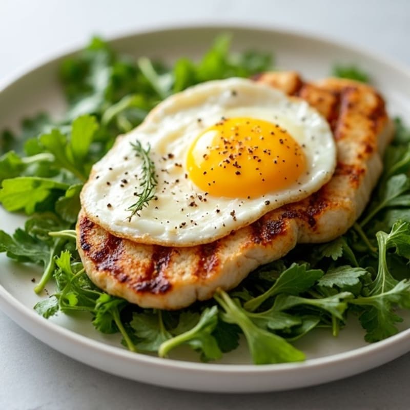 Grilled Chicken Breast over Mixed Greens with Lemon Vinaigrette