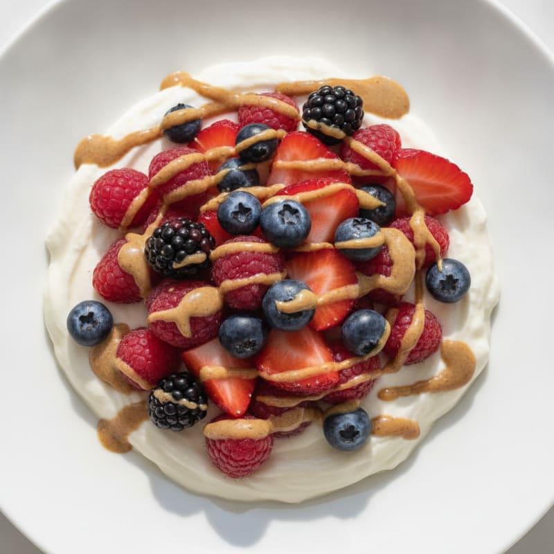Silky Greek Yogurt Protein Pudding with Mixed Berries