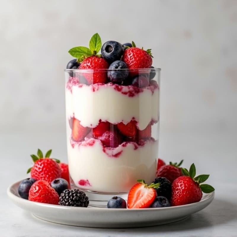 Greek Yogurt Protein Parfait with Mixed Berries
