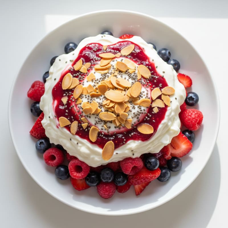 Silky Greek Yogurt Protein Parfait with Mixed Berries