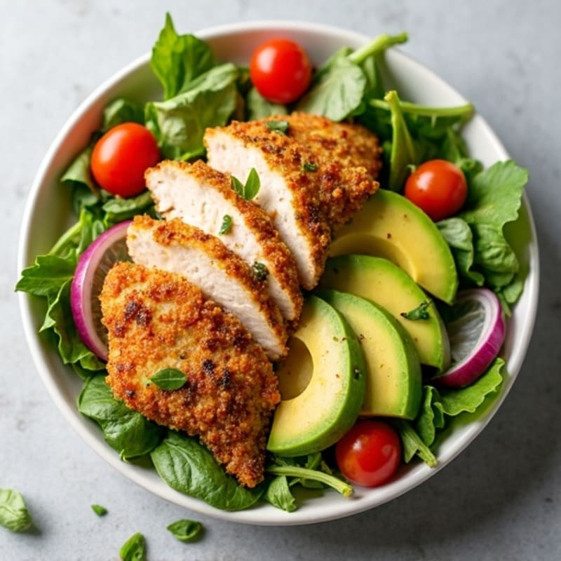 Crispy Chicken and Creamy Avocado Salad