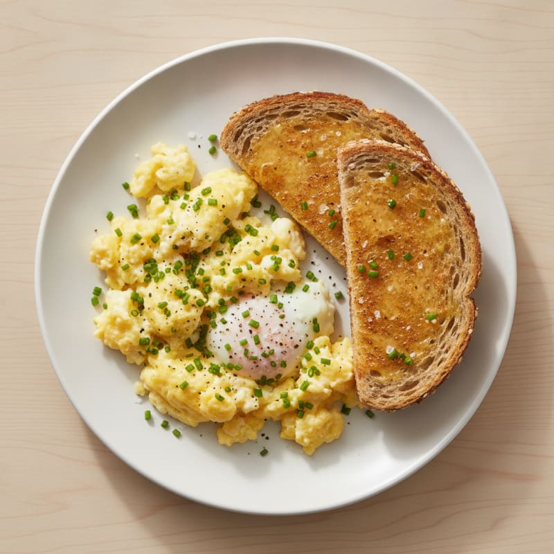 Classic Protein-Packed Eggs with Ghee-Buttered Toast