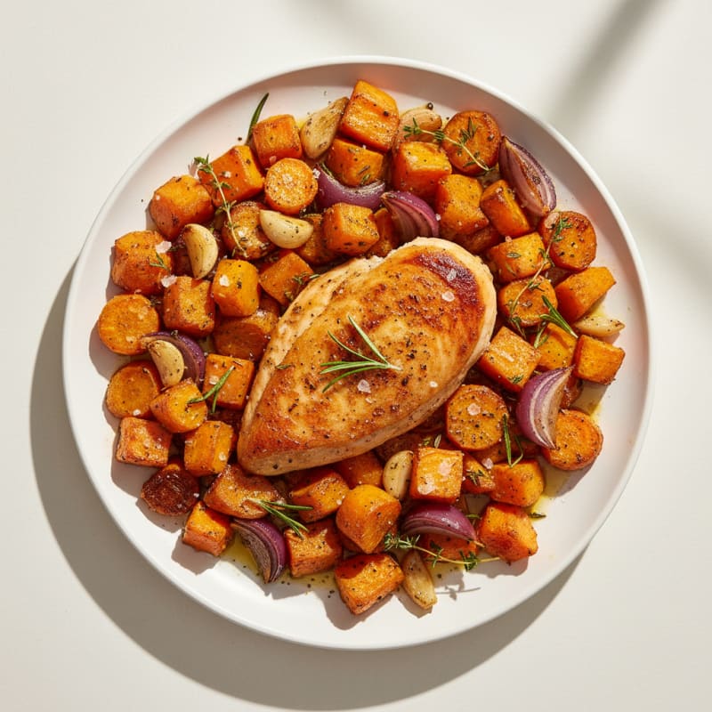 Garlic Herb Roasted Chicken with Root Vegetables