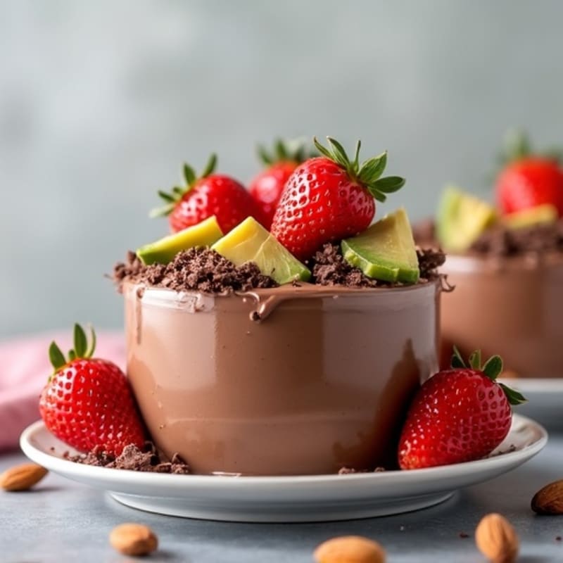 Creamy High-Protein Chocolate Yogurt Mousse with Fresh Strawberries