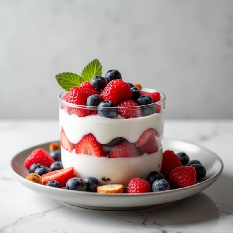 Silky Greek Yogurt Protein Parfait with Mixed Berries