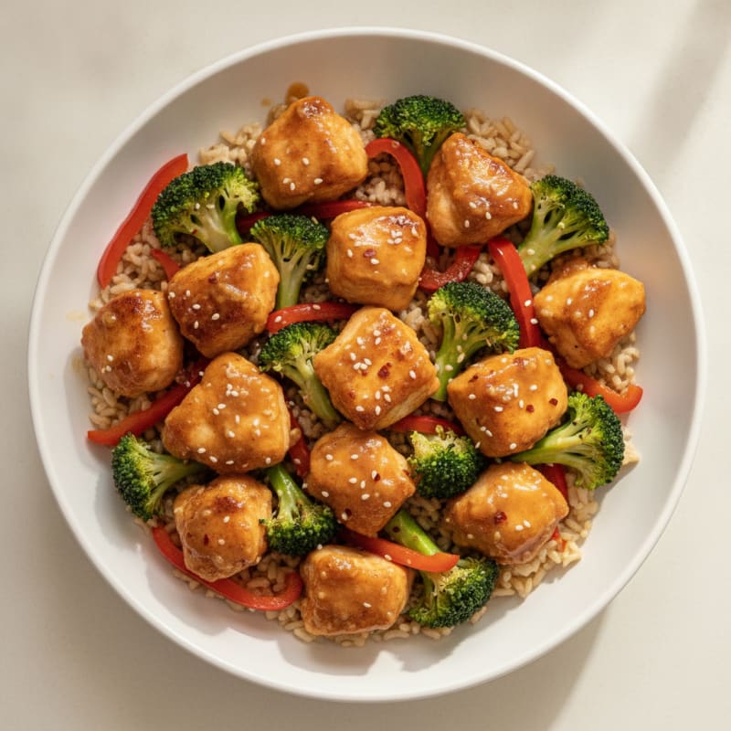 Clean General Tso's Chicken with Broccoli