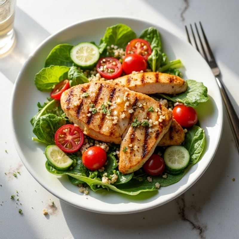 Grilled Chicken and Quinoa Salad with Fresh Greens