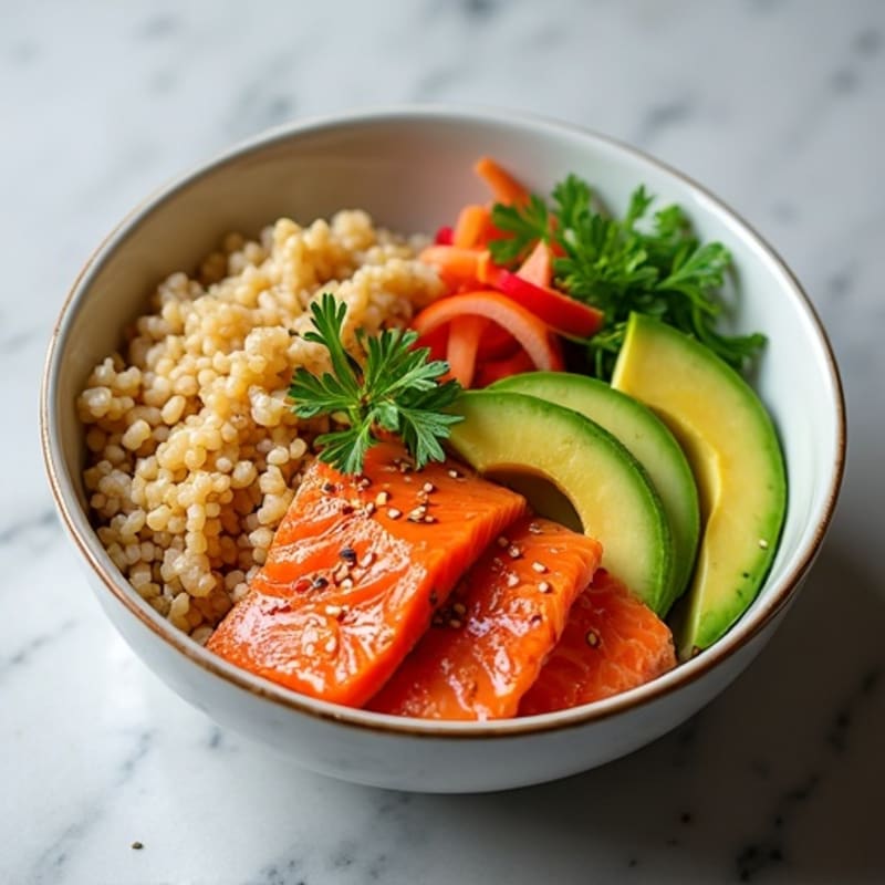 Fresh Salmon and Avocado Poke Bowl
