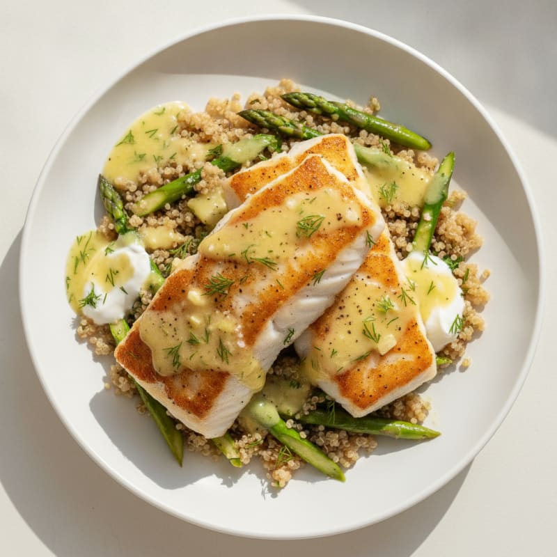 Pan-Seared Cod with Lemon-Dill Sauce