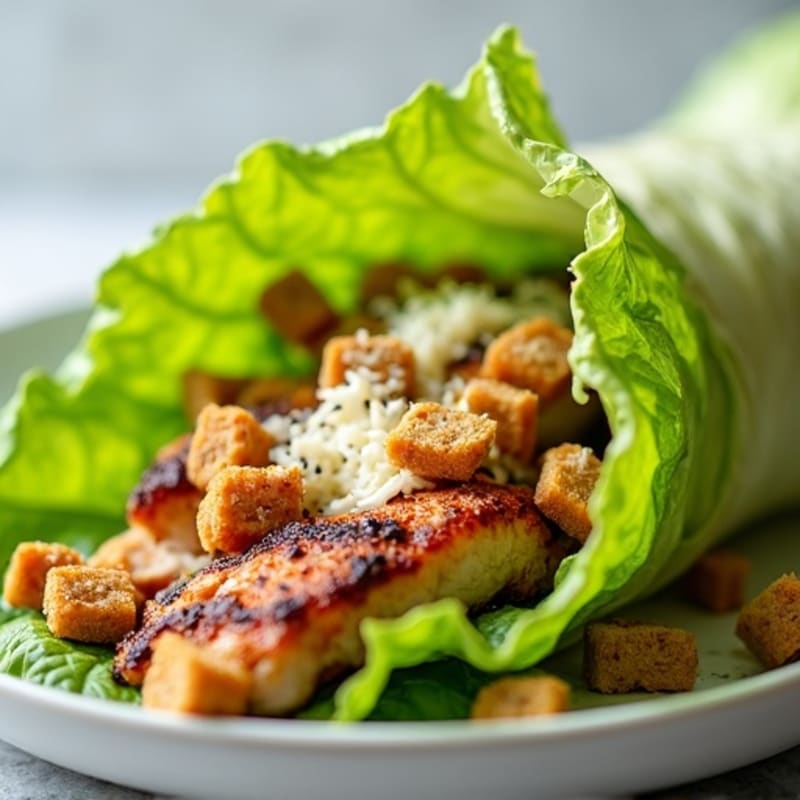 Crispy Grilled Chicken Caesar Lettuce Wrap