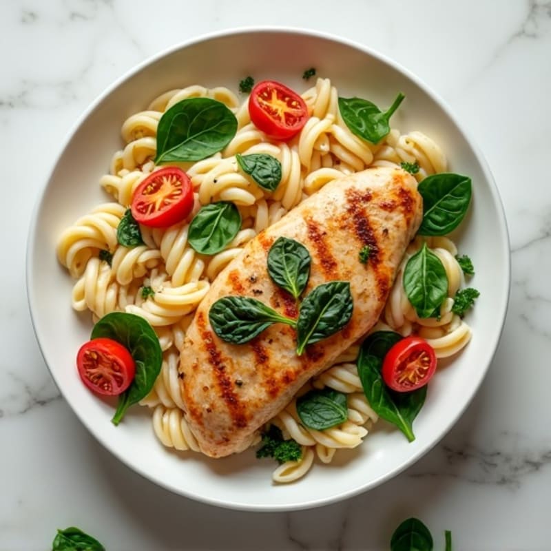 Creamy Chicken Pasta with Spinach and Sun-Dried Tomatoes