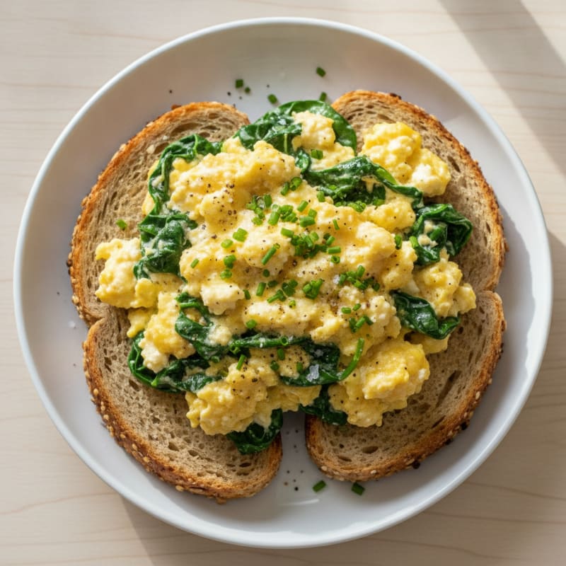 Seasoned Cottage Cheese Scramble